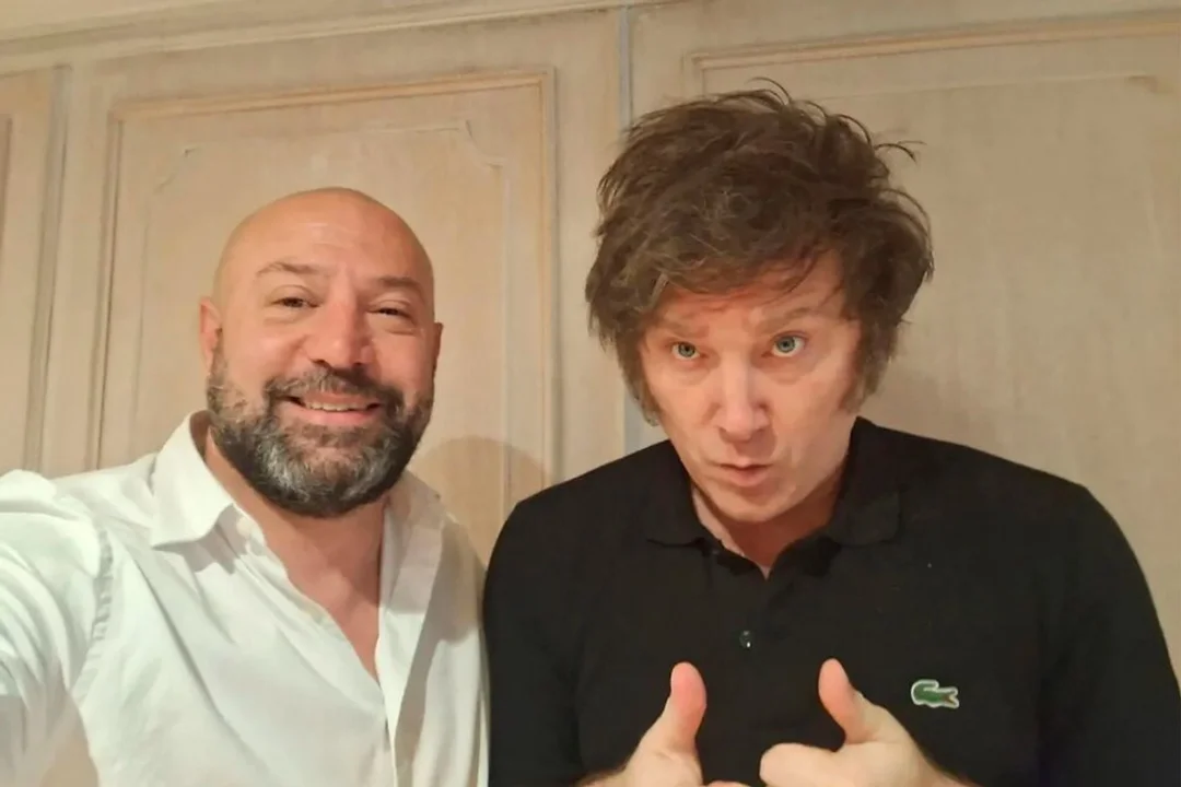 El presidente Milei y el nuevo director, diego Spagnuolo.