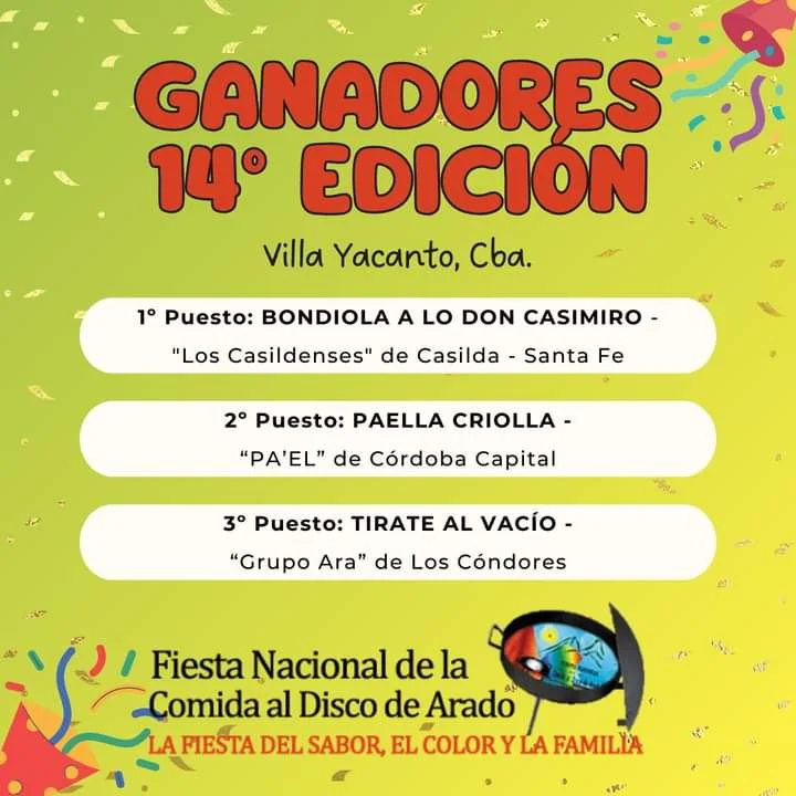 "Los Casildenses", campeones de la Fiesta Nacional de la Comida al Disco Arado