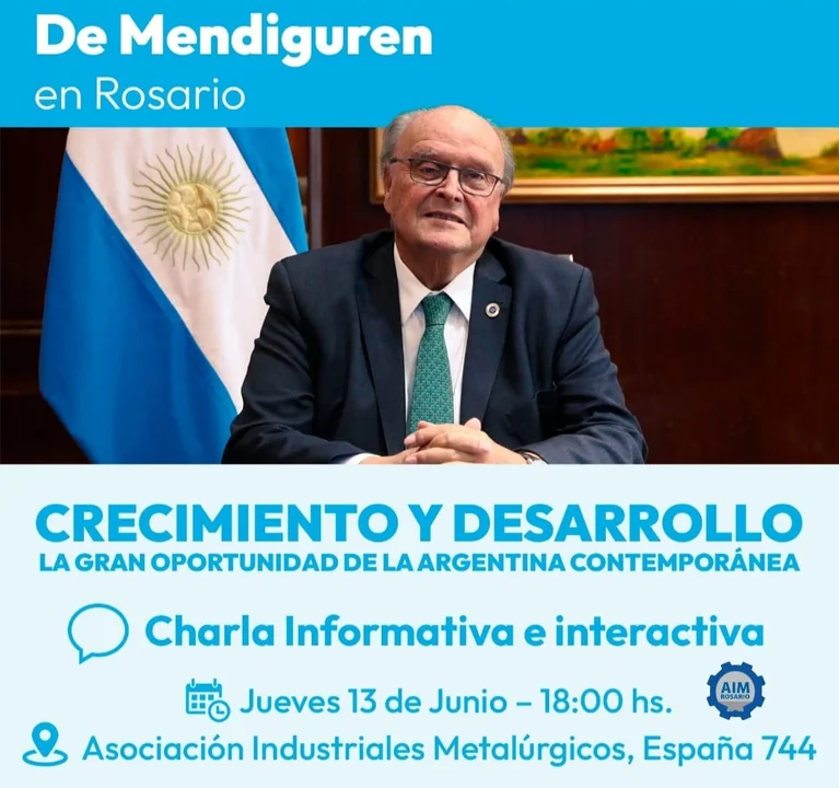 José Ignacio de Mendiguren llega a Rosario para un encuentro con industriales