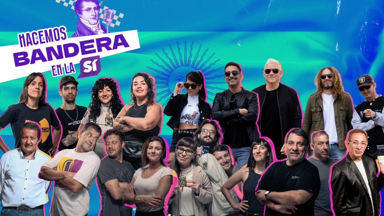 Todo el equipo de la Sí 98.9, haciendo bandera.