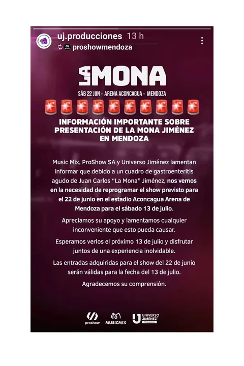 La Mona Jiménez recibió el alta tras ser internado de urgencia