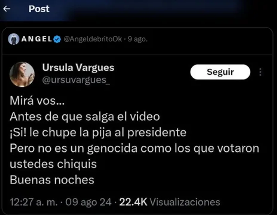 El picante cruce entre Ángel de Brito y Úrsula Vargues
