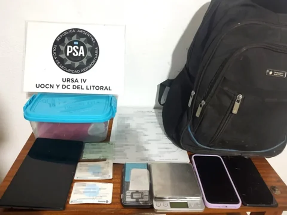 Material incautado. | Fotografía: Policía de Seguridad Aeroportuaria.