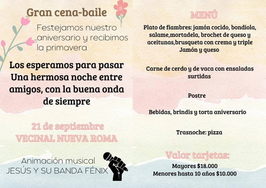 La Vecinal Nueva Roma celebra su aniversario con un gran festejo de primavera