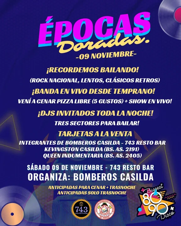 Los Bomberos organizan una imperdible fiesta retro