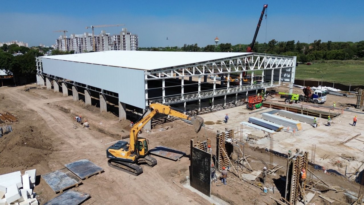 Avance de las obras del nuevo Centro Acuático Provincial en Rosario